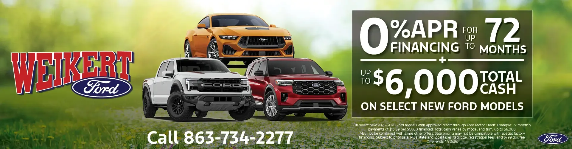 0% APR Financing for 72 months